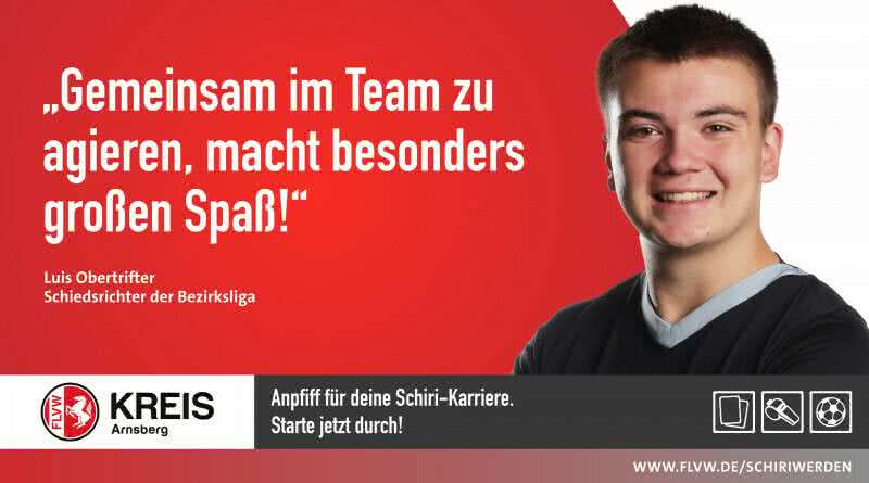 Anpfiff für deine Schiri-Karriere – Luis Obertrifter vom SV Bachum/Bergheim ist Teil der FLVW-Kampagne